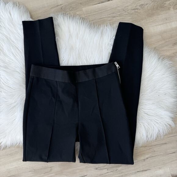 Everlane Black Side Zip Stretch Pleated Skinny Trousers 4 12-4004 - Picture 1 of 6